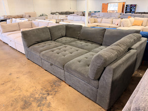 Tisdale 6-Piece Fabric Sectional - Gray