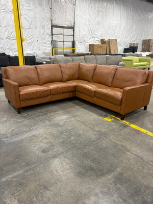 West Park Sectional - Brown Leather