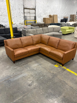 West Park Sectional - Brown Leather