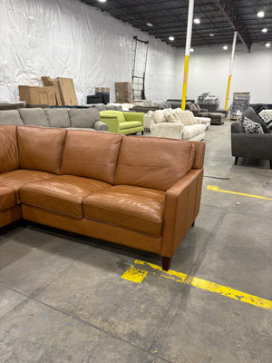 West Park Sectional - Brown Leather