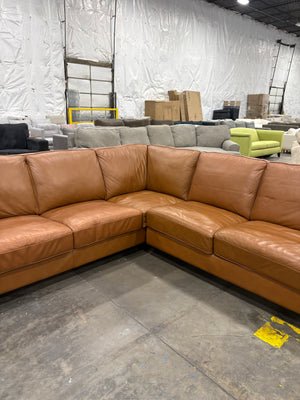 West Park Sectional - Brown Leather