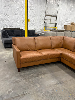 West Park Sectional - Brown Leather