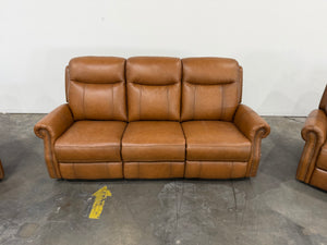 Grayson 3-piece Leather Power Reclining Set with Power Headrests and Lumbar - Sofa, Loveseat, and Recliner