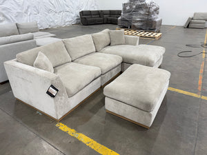 Henredon Caley Reversible Sofa Chaise with Ottoman