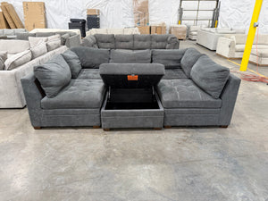 Tisdale 6-Piece Fabric Sectional - Gray