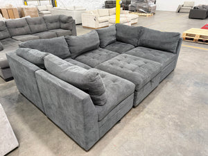 Tisdale 6-Piece Fabric Sectional - Gray