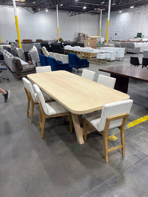 Crate & Barrel Aya Dining Table w/ Nathan James Chairs