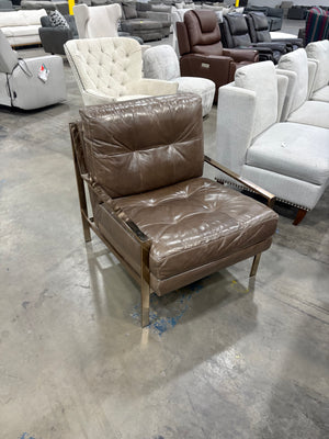 Brown Leather Accent Chair