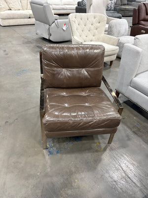 Brown Leather Accent Chair