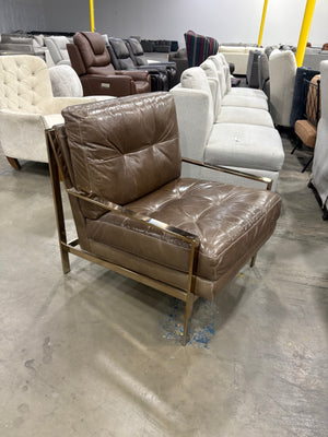 Brown Leather Accent Chair