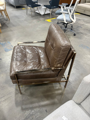 Brown Leather Accent Chair