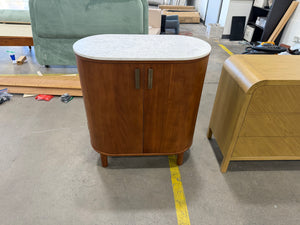 Caitlin Oval Marble Top Bar Cabinet