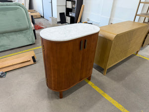 Caitlin Oval Marble Top Bar Cabinet