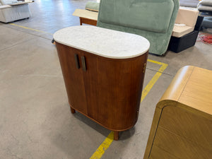 Caitlin Oval Marble Top Bar Cabinet