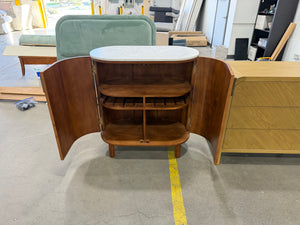 Caitlin Oval Marble Top Bar Cabinet