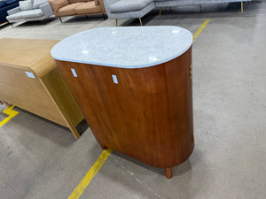 Caitlin Oval Marble Top Bar Cabinet