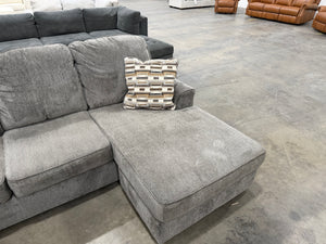 Gray Double Chaise U-Shaped Sectional with Accent Pillows