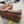 Brown Leather L-Shaped Sectional with Rolled Arms & Nailhead Trim