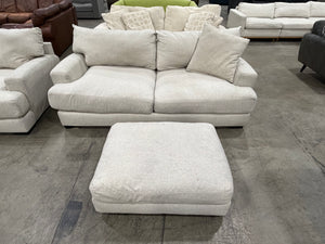 Oversized Cream Sofa, Loveseat & Ottoman Set