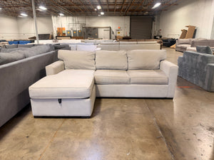 Cream Sleeper Chaise Sofa