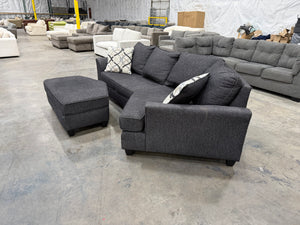 Charcoal Gray Cuddler Sectional Sofa with Oversized Ottoman