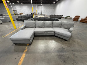 Light Gray Sectional Sofa with Chaise & Cuddler End