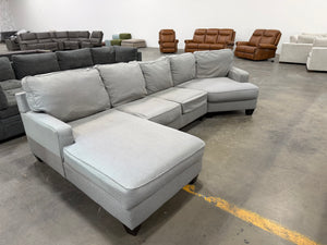 Light Gray Sectional Sofa with Chaise & Cuddler End