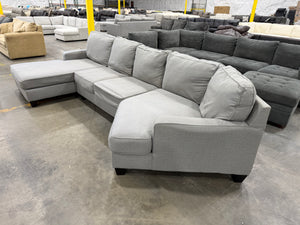 Light Gray Sectional Sofa with Chaise & Cuddler End