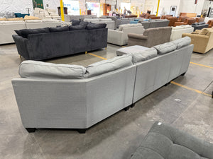 Light Gray Sectional Sofa with Chaise & Cuddler End