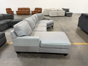 Light Gray Sectional Sofa with Chaise & Cuddler End