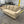 Beige Microfiber 3-Seat Sofa with Flared Arms