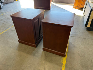 Pair of Cherry Wood 2-Drawer Filing Cabinet