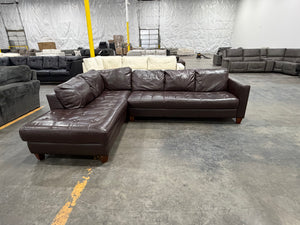 Macy’s Brown Leather Sectional