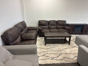 Leather Sofa, Loveseat & Chair Set