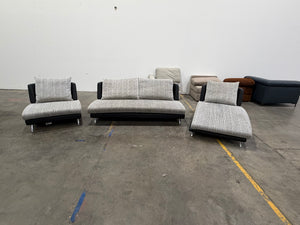 Zuri Modern 3-Piece Loveseat, Chair & Chaise Lounge Set
