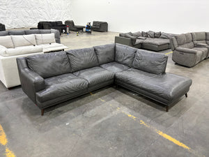 Dark Gray Leather Sectional
