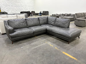 Dark Gray Leather Sectional