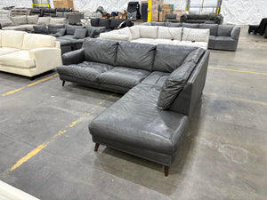 Dark Gray Leather Sectional