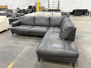 Dark Gray Leather Sectional