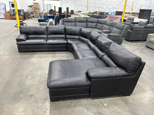 Scandinavian Designs Leather U-Shape Sectional (Espresso)
