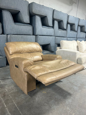 Flexsteel Tan Leather Power Recliner Chair