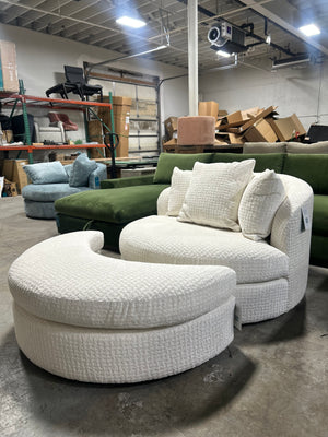 BRAND-NEW Amelia Grand Swivel Chair w/Ottoman (Soul Cloud)