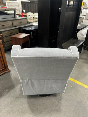 Tufted Light Gray Fabric Glider Chair