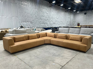 *Brand-New* Moe’s Home Clove Leather L-Shaped Sectional