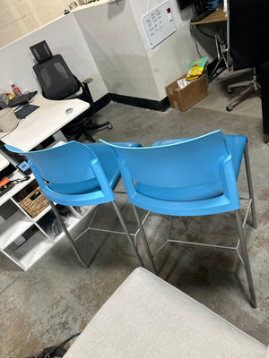 Steelcase 2-Pc Retro Blue Move Barstool Set