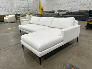 West Elm Andes 2-Piece Chaise Sectional (White Sunbrella)