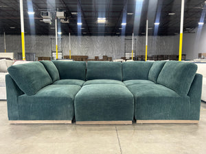 Henredon Murphy Fabric 6-Piece Sectional w/Ottoman (Green)