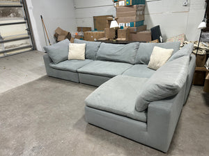 4-Pc Modular Light Gray Cloud Sectional