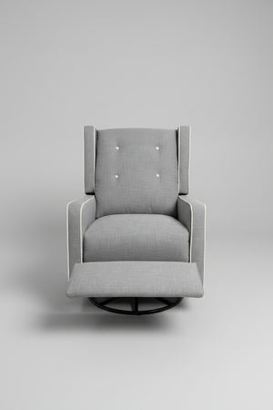 Tufted Light Gray Fabric Glider Chair