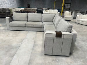 Gray LoveSac Sactional w/Storage Ottoman (5 Seat/8 Side)
